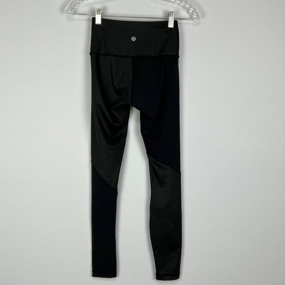 Lululemon Wunder Under High Rise Pants Cire Wrap Black Tights Leggings size 2 - Picture 6 of 10
